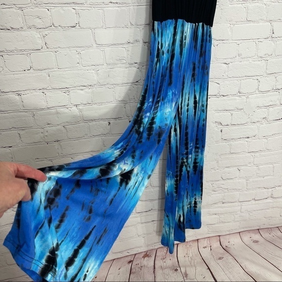 Boutique Boho Tie Dye Strappy Pant Jumpsuit-Short - Picture 9 of 10
